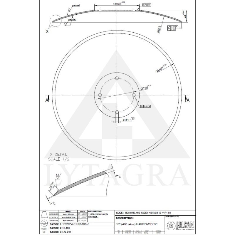 C 534653 XL041 DISKAS AMAZON CATR 4S 460x4MM 122/LXL041 / 53-4653