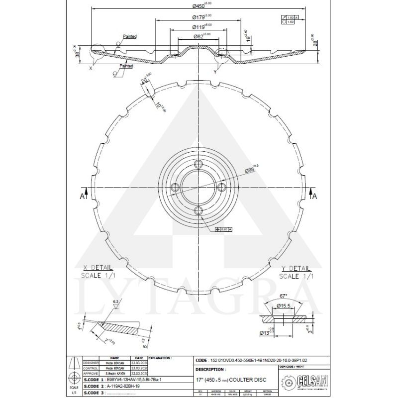 C 534671 466947 DISKAS VADERSTAD CARRIE 450x5MM 4S466947 / 53-3696