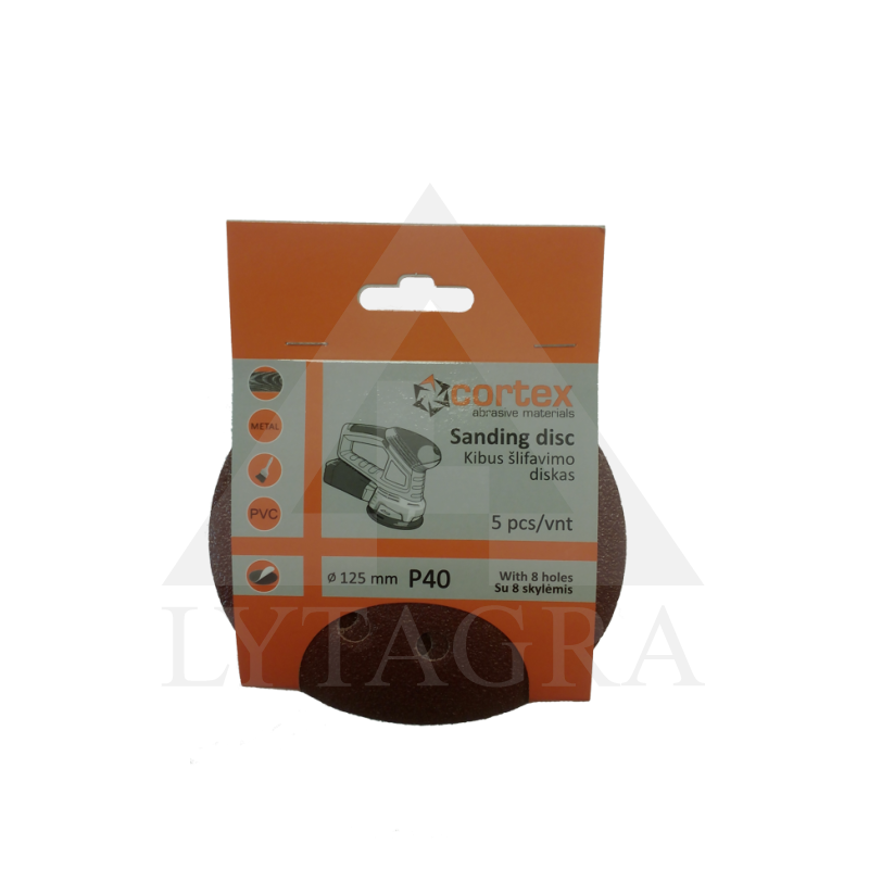 Diskas kibus Cortex P40 125mm 8 skyl ( 5 vnt )