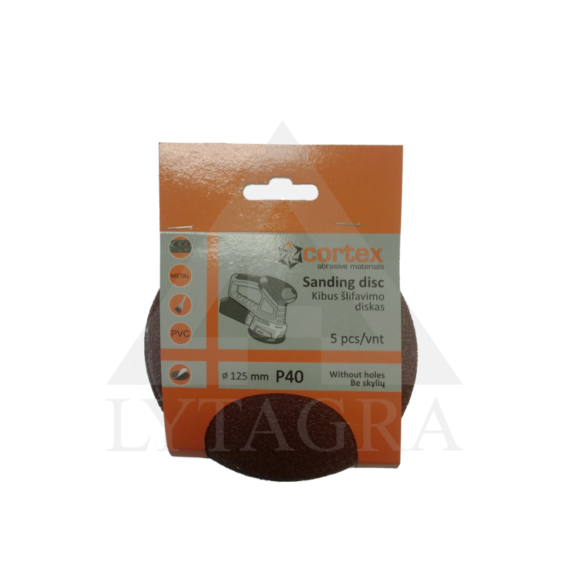 Diskas kibus Cortex P40 125mm ( 5 vnt )