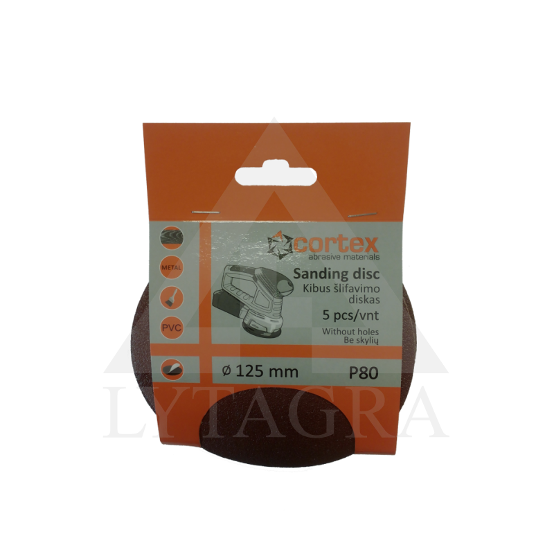 Diskas kibus Cortex P80 125mm ( 5 vnt )