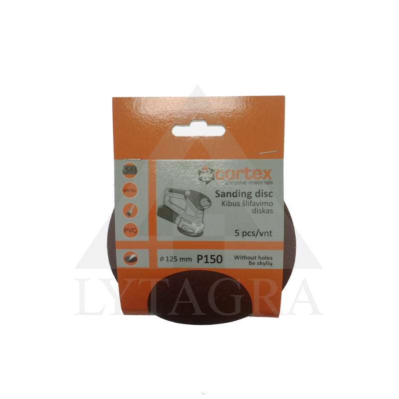 Diskas kibus Cortex P150 125mm ( 5 vnt )