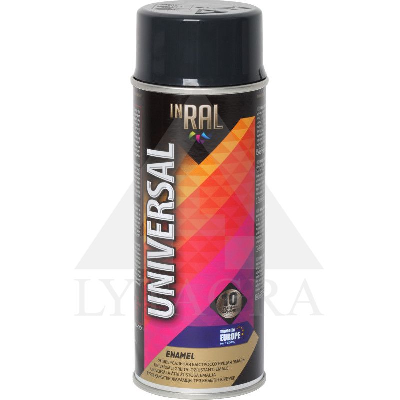 Aeroziliniai dažai INRAL UNIVERSAL RAL7016, Antracito pilka, blizgūs