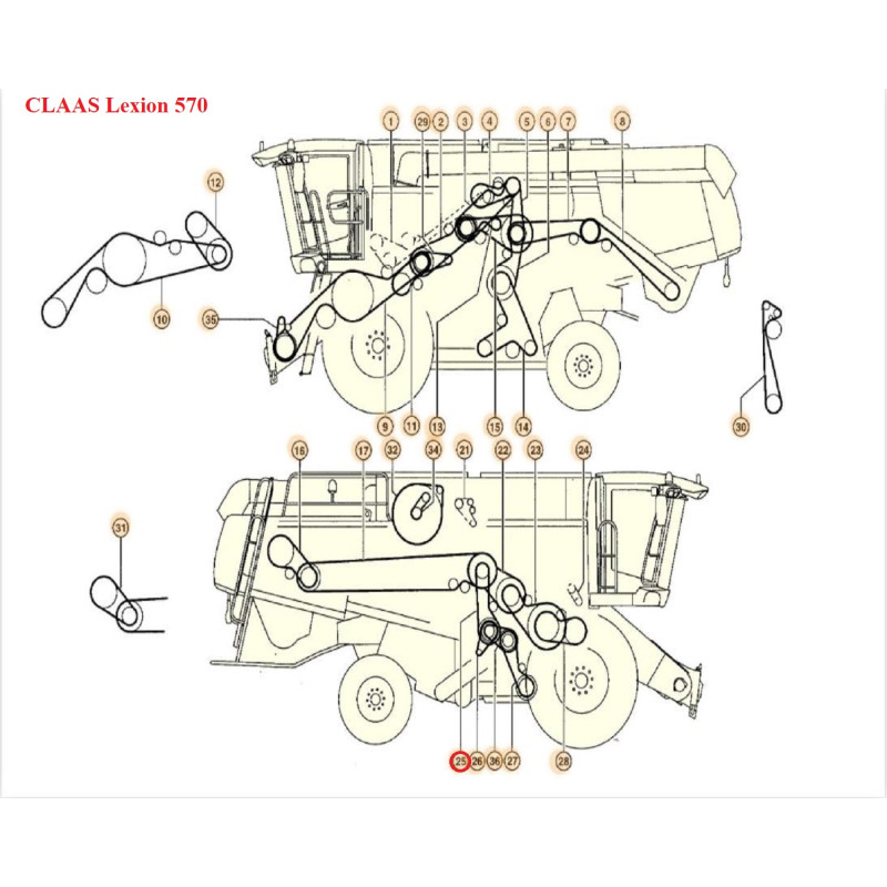 Diržas GATES 1401208 (B-2760 LW/B-2784 LA) 3vnt