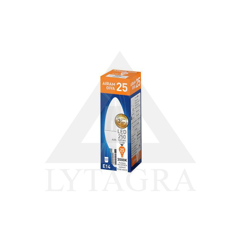 Lemputė LED žvakutė C35, E14, 3,5W/830, 250lm, AIRAM