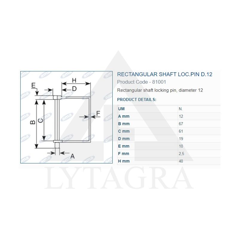 81001 KAISTIS FIKSAVIMO 12X67 3vnt3vnt pakuote - 81001