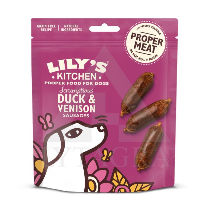 Skanėstai šunims Lily’s Kitchen  dešrelės su kiaulienos mėsa ir elniena ANIDTSVS70