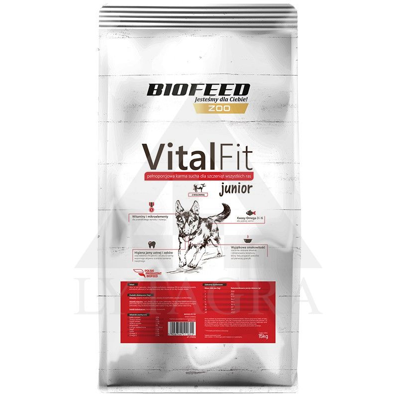 Ėdalas jauniems šunims Vitalfit su jautiena 15 kg BFV-1186