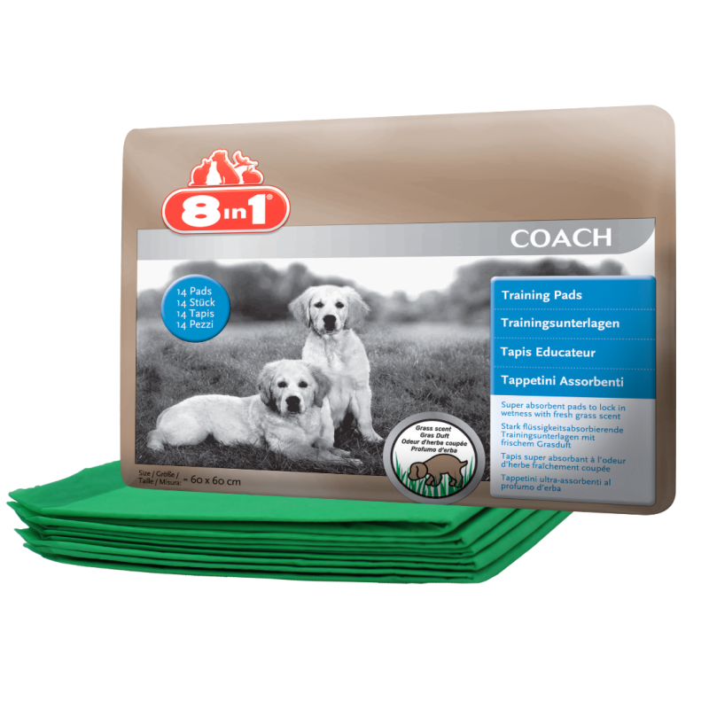 8IN 1 Vienkartinės palutės 57 x 56 cm (14 vnt) žolės kvapo