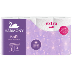 TUALETINIS POPIERIUS HARMONY SOFT AROMA 8 , 3 SLUOKSNIŲ