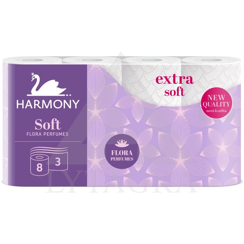 TUALETINIS POPIERIUS HARMONY SOFT AROMA 8 , 3 SLUOKSNIŲ