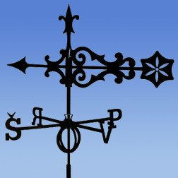 Vėjarodis SAULUTĖ juodas 782x760 mm.