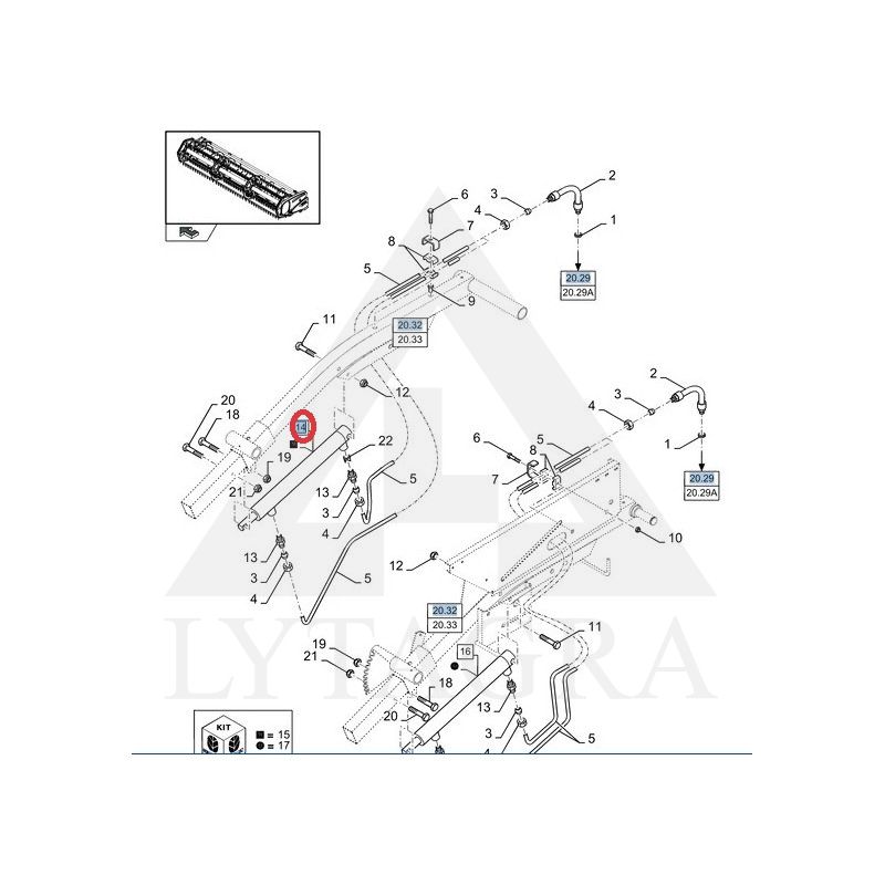 84320874 LENKTUVŲ STUMDYMO HIDRAULINIS CILINDRAS