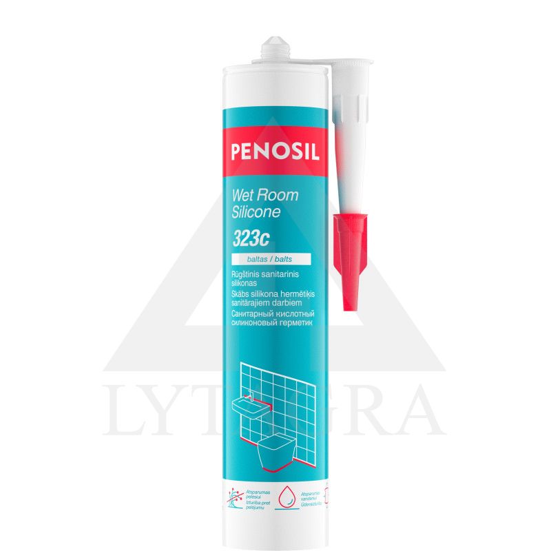 PENOSIL Wet Room Silicone 323c rūgštinis silikonas baltas 280 ml
