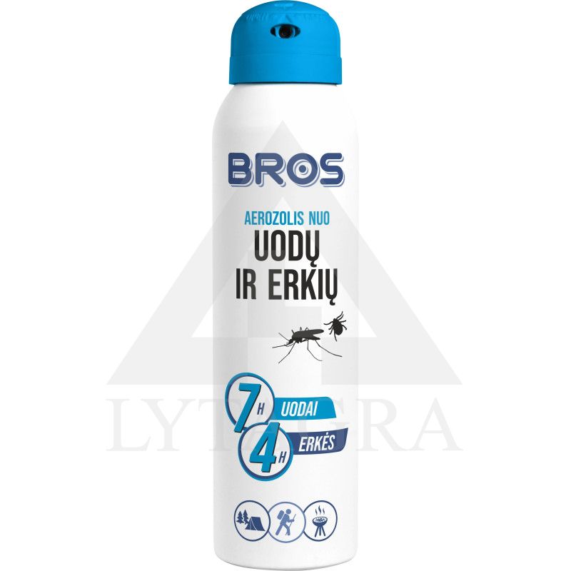 BROS Aerozolis nuo uodų ir erkių, 90 ml