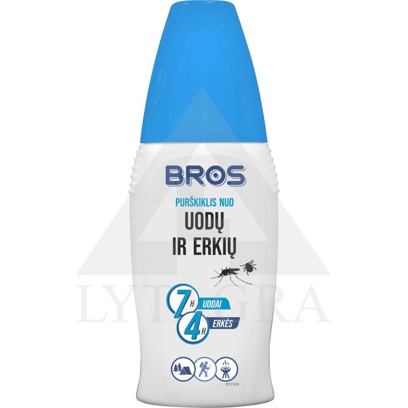BROS Skystis nuo uodų ir erkių  (DEET 15%), 100 ml
