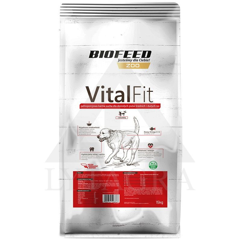 VitalFit Visavertis sausas maistas suaugusiems vidutinių ir didelių veislių šunims 15 kg BFV-1190