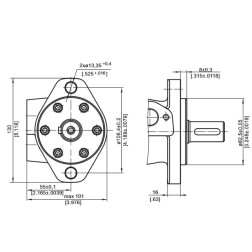 Hidraulinis variklis BMP200 25mm 300aps/min 11.4kw 200cm3