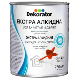 Blizgi alkidinė emalė DEKORATOR EXTRA, žalia RAL6002, 0.75 l