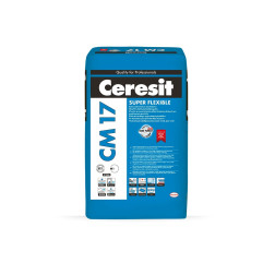 Elastingi plytelių klijai CERESIT CM17 SUPER FLEXIBLE 25 kg.