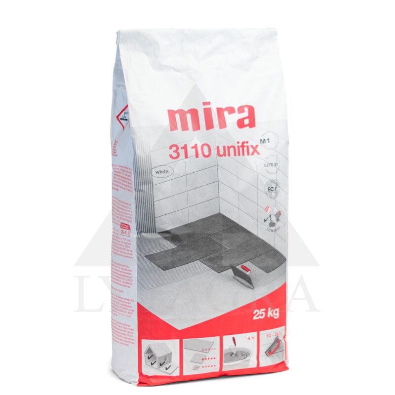 KLIJAI PLYTELĖM MIRA 3110 UNIFIX BALTI 25KG
