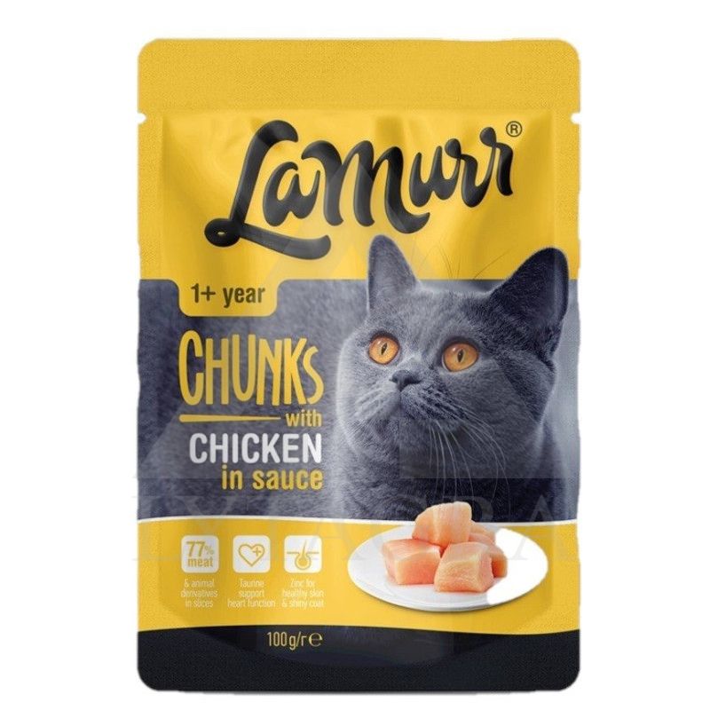 100 g Konservai katėms LAMURR su paukštiena padaže
