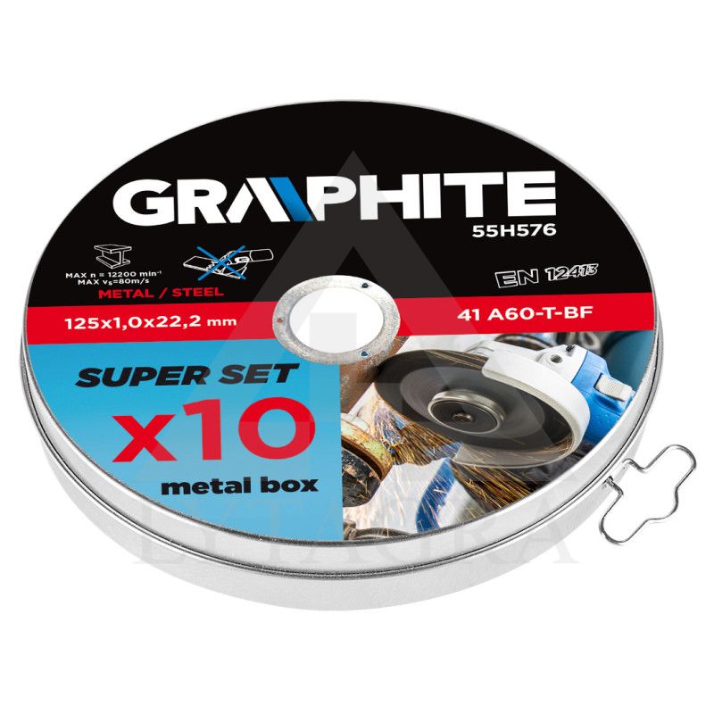 55H576 METALO PJ. DISKAS 125X1X22.2MM GRAPHITE 10