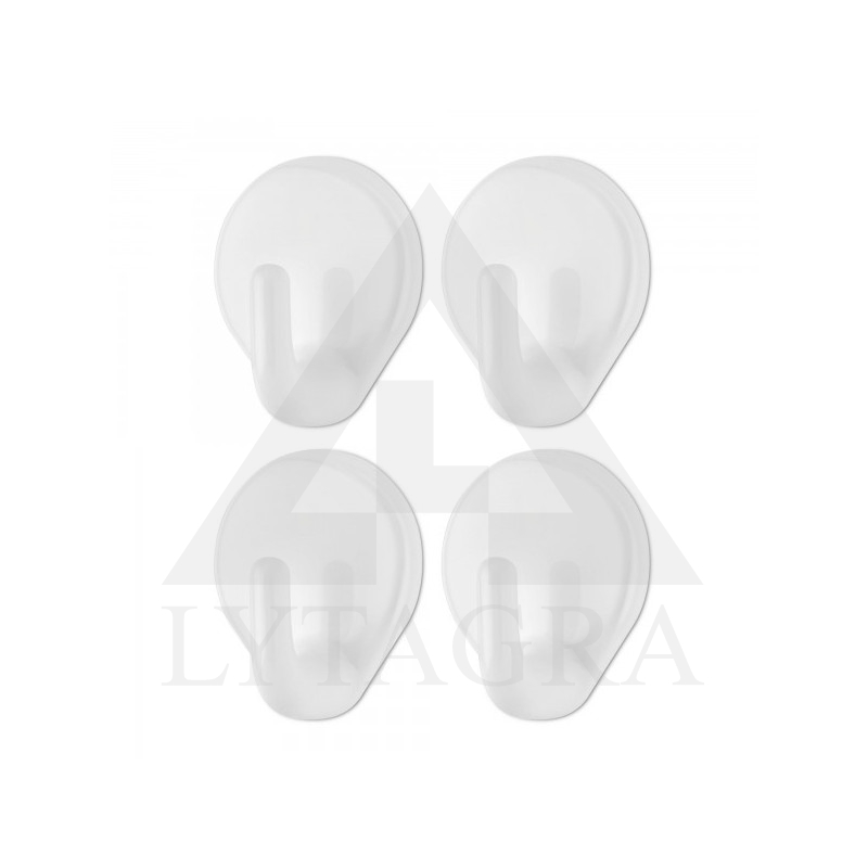 Kabliukai plast. 5 3.8cm oval. 4vnt lipnieji L-734