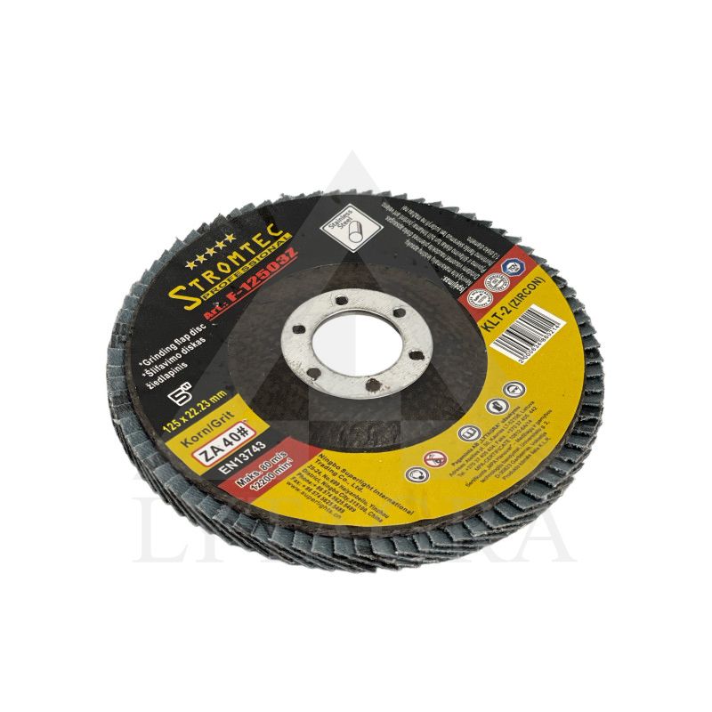 Žiedlapinis šlifavimo diskas Stromtec F12503Z 125x22.23 mm ZA40 KLT-2