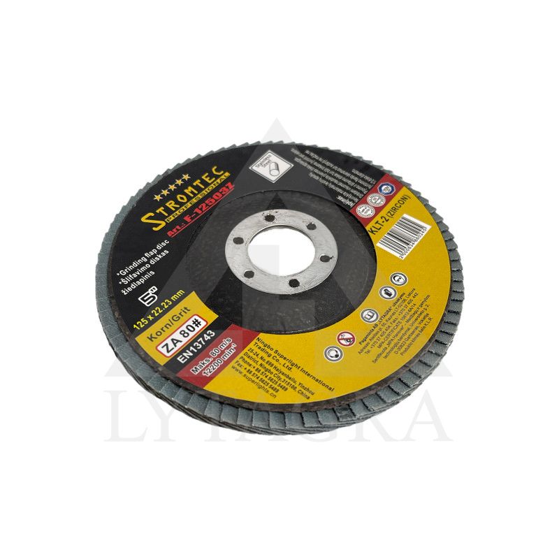 Žiedlapinis šlifavimo diskas Stromtec F12503Z 125x22.23 mm ZA80 KLT-2
