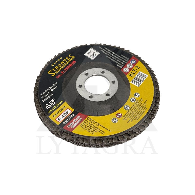 Žiedlapinis šlifavimo diskas Stromtec F11501A 115x22.23 mm P40 KLT-2