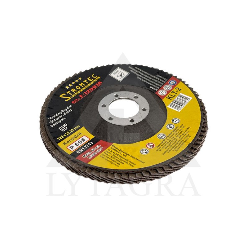 Žiedlapinis šlifavimo diskas Stromtec F12501A 125x22.23 mm P60 KLT-2