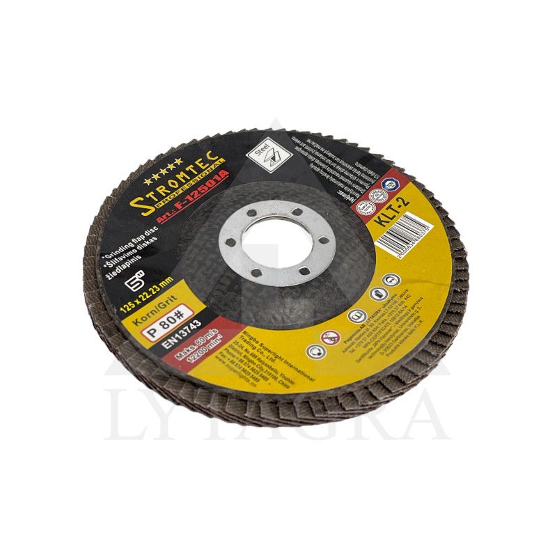 Žiedlapinis šlifavimo diskas Stromtec F12501A 125x22.23 mm P80 KLT-2