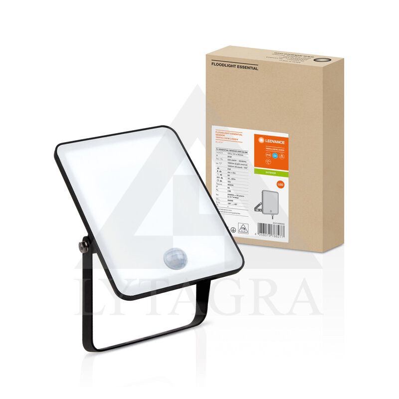 0104544 PROŽ. LED ESSENTIAL SENSOR 20W/840K JUODAS