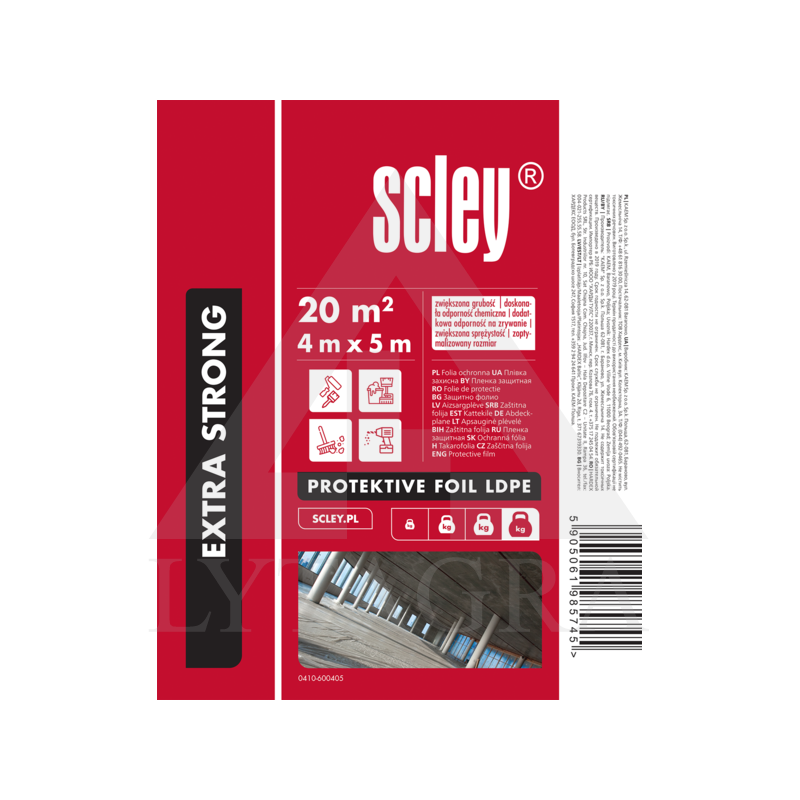 Plėvelė apsauginė LDPE Extra Strong 4 m x 5 m