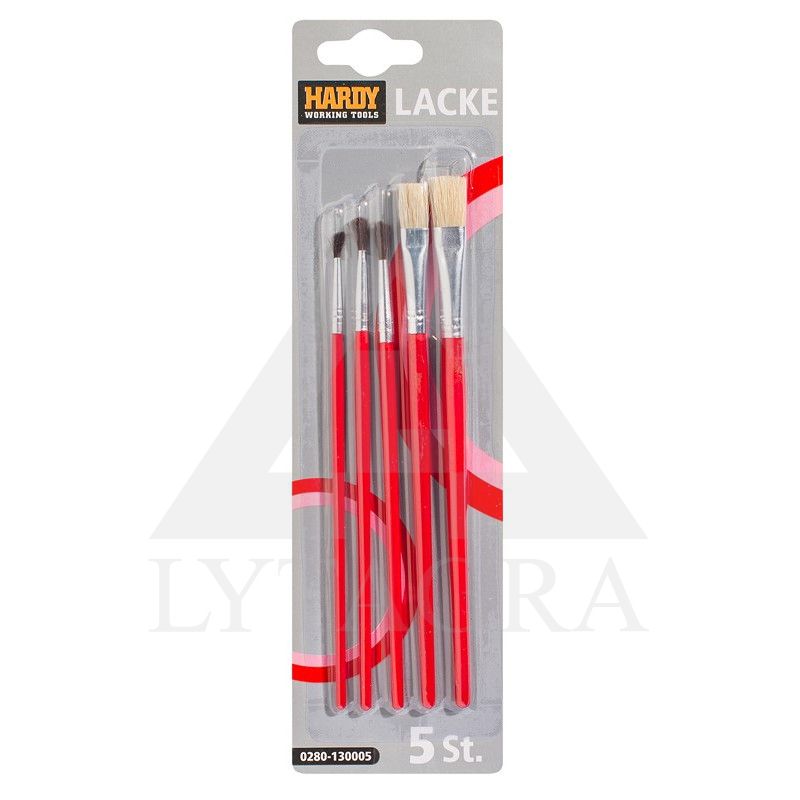 Rinkinys teptukų 5 vnt raudoni koteliai