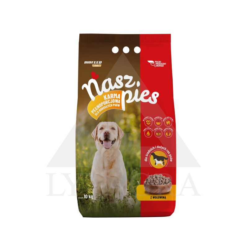 Nasz Pies Visavertis sausas maistas šunims su jautiena 10 kg  NASZPIES-6111014721