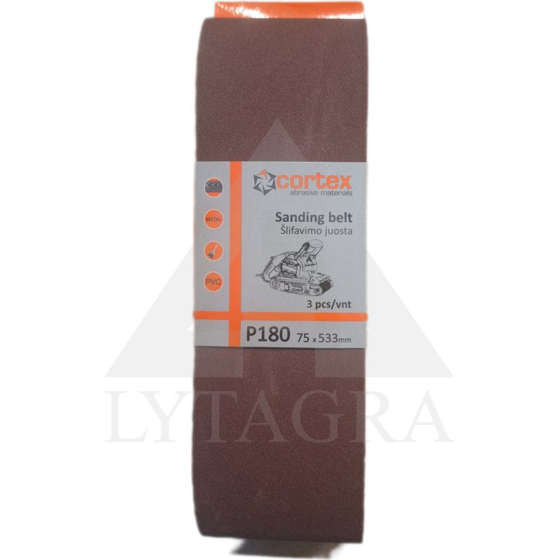 3206 JUOSTA ŠLIFAVIMUI CORTEX P180 75X533MM