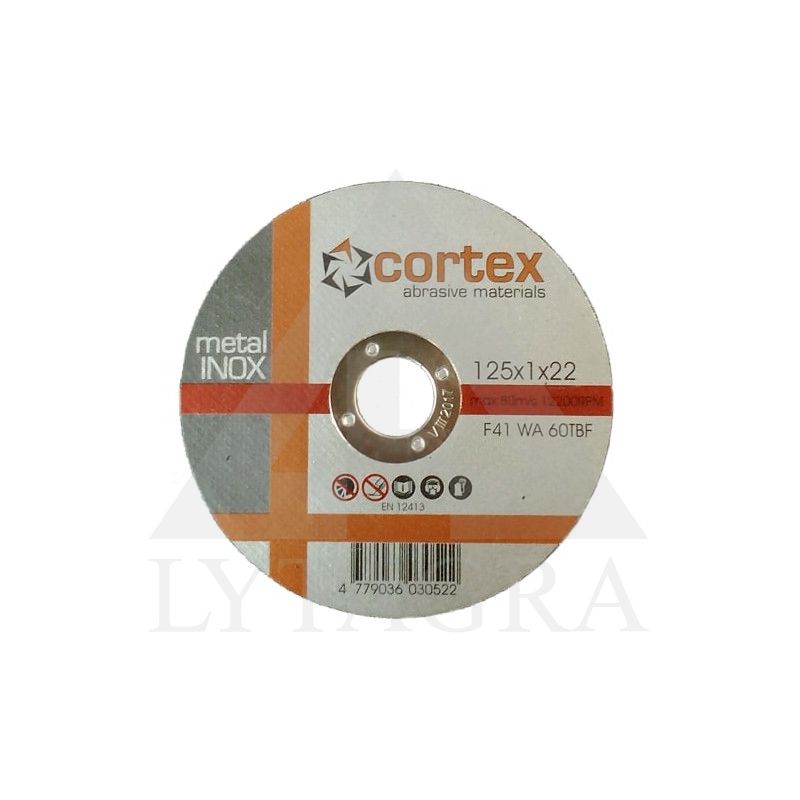 18261DAA INOX 125X1X22 WA 60 TBF F41 80M/S CORTEX