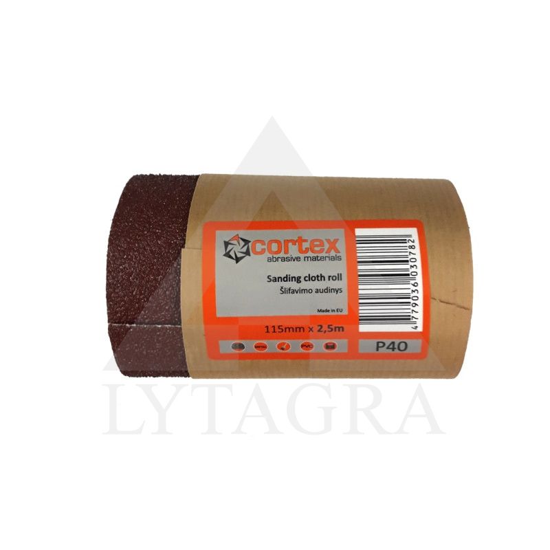 22692 LAPELIAI ŠLIFAVIMUI CORTEX P40 115X2500MM