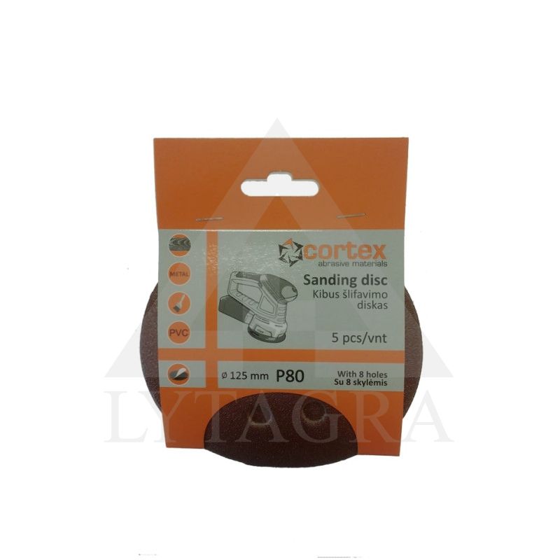 18150 DISKAS KIBUS CORTEX P80 125MM 8SKYL.5VNT