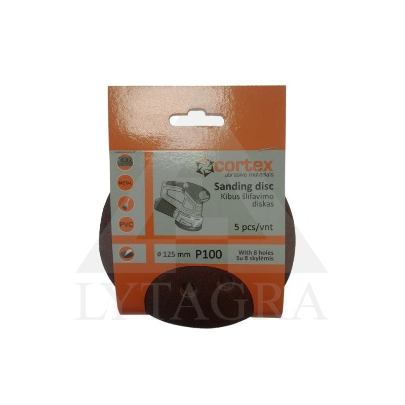 18151 DISKAS KIBUS CORTEX P100 125MM 8SKYL. 5VNT