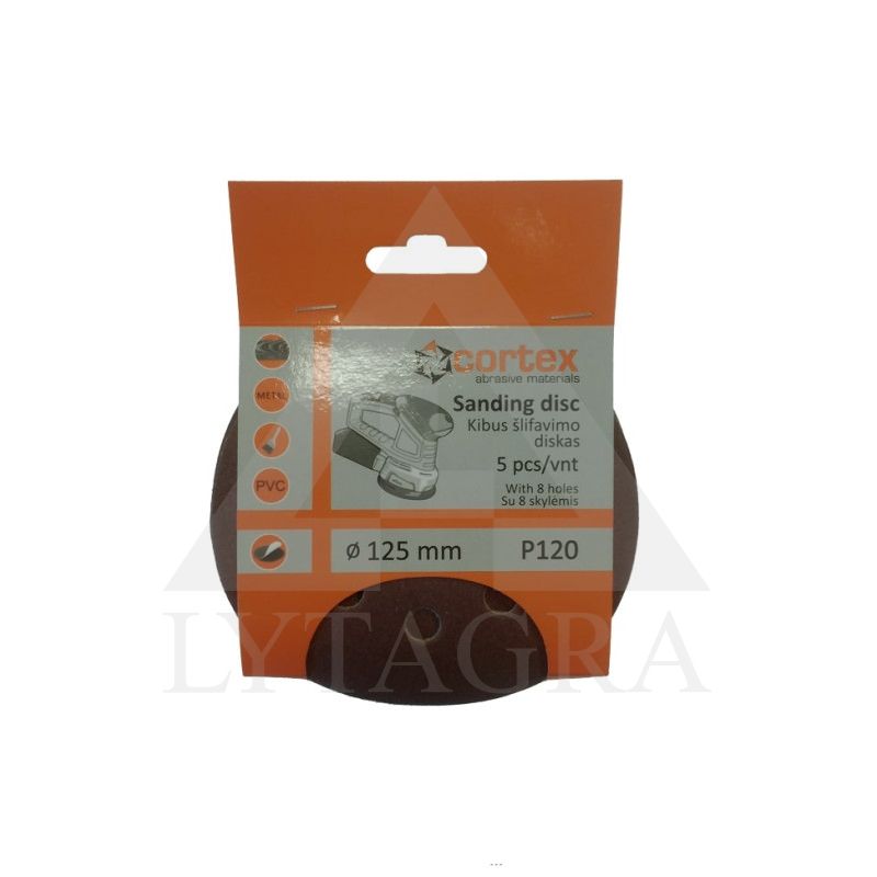 18152 DISKAS KIBUS CORTEX P120 125MM 8 SKYL. 5VNT