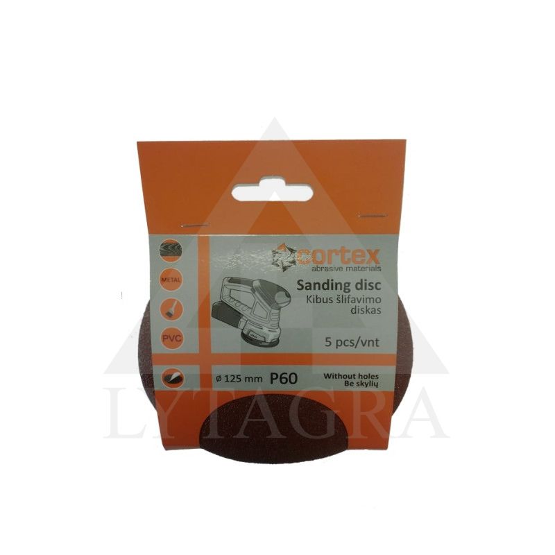 18156 DISKAS KIBUS CORTEX P60 125 MM 5 VNT