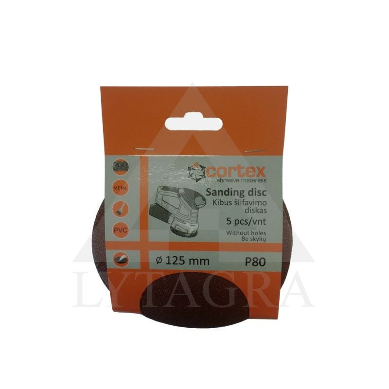 18157 DISKAS KIBUS CORTEX P80 125 MM 5 VNT