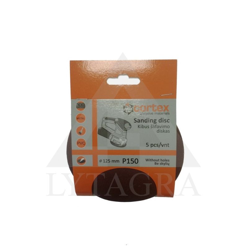 18160 DISKAS KIBUS CORTEX P150 125 MM 5 VNT