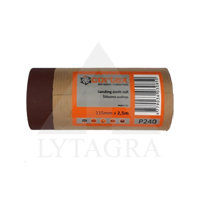 22699 LAPELIAI ŠLIFAVIMUI CORTEX P240 115X2500MM