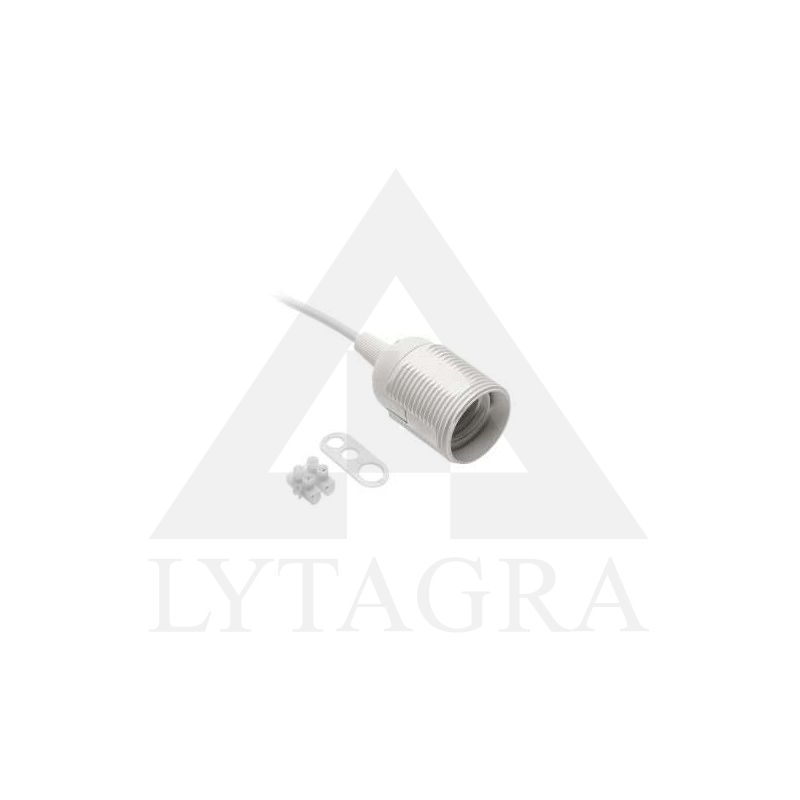 PLASTMASINIS LIZDAS E27 SU LAIDU BALTAS PE21029