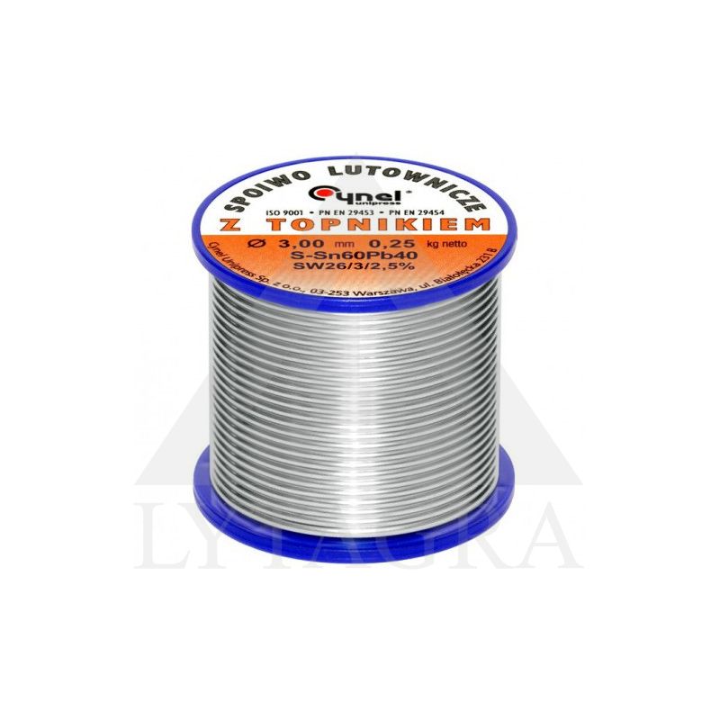 Lydmetalis Sn60/Pb40 flux 3 mm 0.25kg
