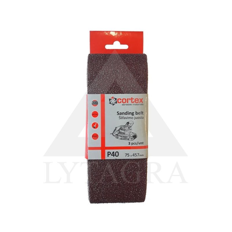 3207 JUOSTA ŠLIFAVIMUI CORTEXP40 75X457MM 3VNT